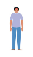 Avatar man with fever and thermometer vector design