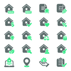 Obraz premium Set of real estate icons. Vector illustration