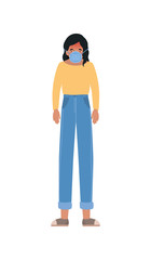 Avatar woman with mask vector design