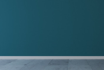 Blue wall with white stone floor background