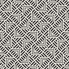 Vector seamless stylish pattern. Geometric striped ornament. Simple interlaced lattice lines background.
