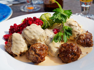 Swedish meatballs with lingonberries