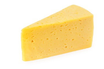Cut of cheese isolated on a white background