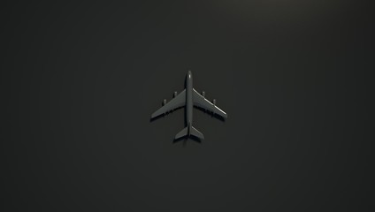 minimal abstract. airplane with dark background.