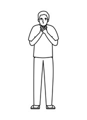 Obraz premium Avatar man feeling sick dizzy and with nauseous vector design