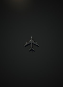 airplane minimal abstract. airplane with dark background.