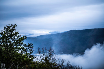 Naklejka na ściany i meble fog in the mountains