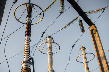 Electrical substation equipment. Transformers, disconnectors. Power engineering