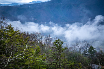 mountains in the clouds
