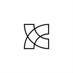 Letter Kc Logo Design Vector Logo design, Geometric logo,  letter kc design simple , letter kc logo design template vector image , letter K geometric icon logo design 