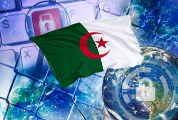 Concept of Algeria national lockdown due to coronavirus crisis covid-19 disease. Country announce...