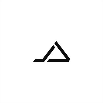 letter Ja logo design vector image , triangle letter ja logo design 