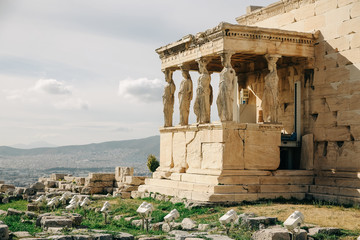 Caryatids. Erechtheion Acropolis Temple Athens Greece