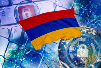 Concept of Armenia national lockdown due to coronavirus crisis covid-19 disease. Country announce movement control order emergency state restrictions to combat the spread of the virus.