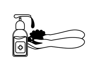 Isolated hands washing and soap dispenser vector design