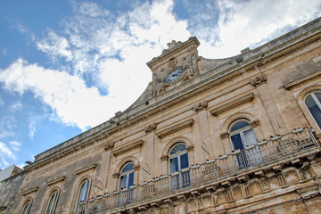 Fototapeta na wymiar The Town Hall in the the old town of Ostuni, Puglia, Italy