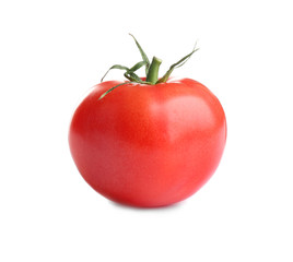 Fresh ripe organic tomato isolated on white