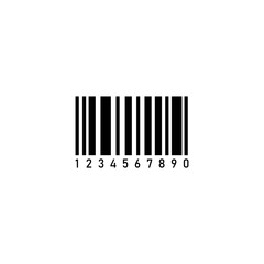 Barcode icon in black on isolated white background. EPS 10 vector.
