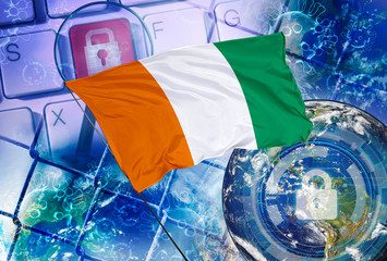 Concept of Cote d Ivoire national lockdown due to coronavirus crisis covid-19 disease. Country...