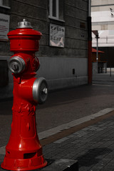 Red fire hydrant