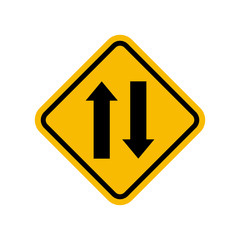 Sign for two way traffic