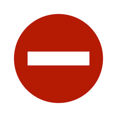 Traffic sign for forbidden entry to all vehicles