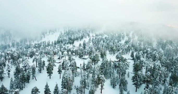 Aerial Winter Ski Village California