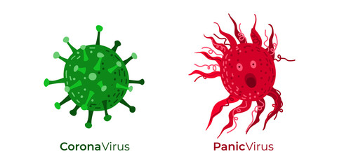 Corona Virus together with Panic Virus caused by pandemic of covid19