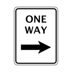 Sign for one way direction only