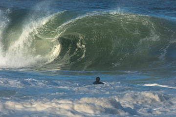 Boogie boarder at Cape Solander, Sydney Australia