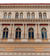 Facade of a classicist building in Kecskemet
