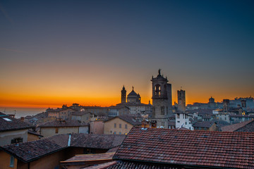 Fototapeta premium Bergamo at sunset