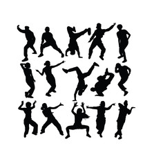 Breakdancer Hip Hop Silhouettes, art vector design