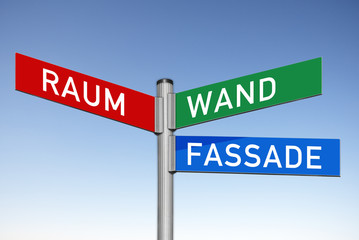Obraz premium Wegweiser, Dienstleistung für Raum, Wand und Fassade
