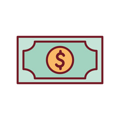 Isolated money bill line and fill style icon vector design