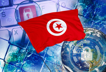 Concept of Tunisia national lockdown due to coronavirus crisis covid-19 disease. Country announce...