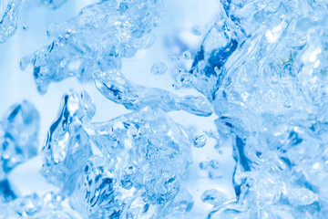Bubbles in the water close-up. Beautiful splashes of liquid.