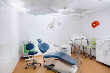 Modern bright dental office with new equipment. Dentistry