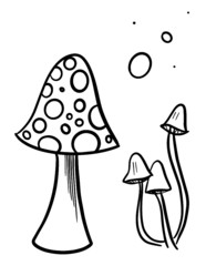 Outlined Mushrooms