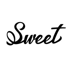 Cake lettering typography. Ideal for Cake bakery logotype design, icon, card, postcard, logo banner. Vector handwritten illustration.