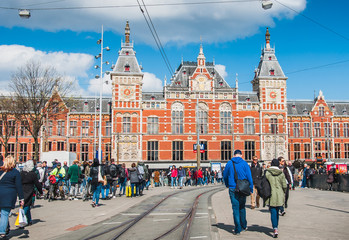 Amsterdam Central Station on the Damrak