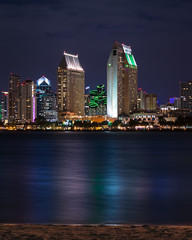 Fototapeta na wymiar Iconic Downtown San Diego Cityscape at Night