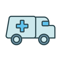 ambulance car fill style icon