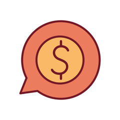 Isolated dollar bubble line and fill style icon vector design