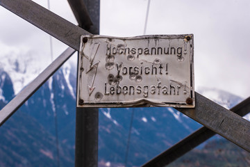 Schild Hochspannung Vorsicht Lebensgefahr