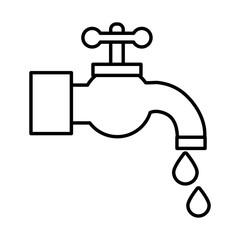 water tap line style icon