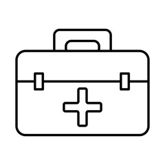 medical kit with cross line style icon