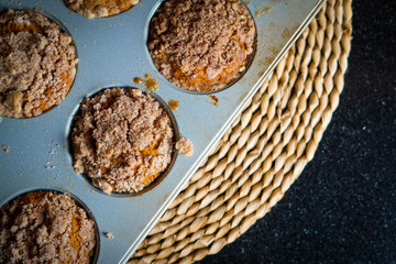 Banana muffins with crumb topping