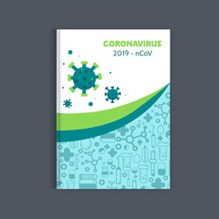 Medical coronavirus brochure, Health report, medicine template, hospital cover design