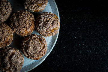Banana muffins with crumb topping
